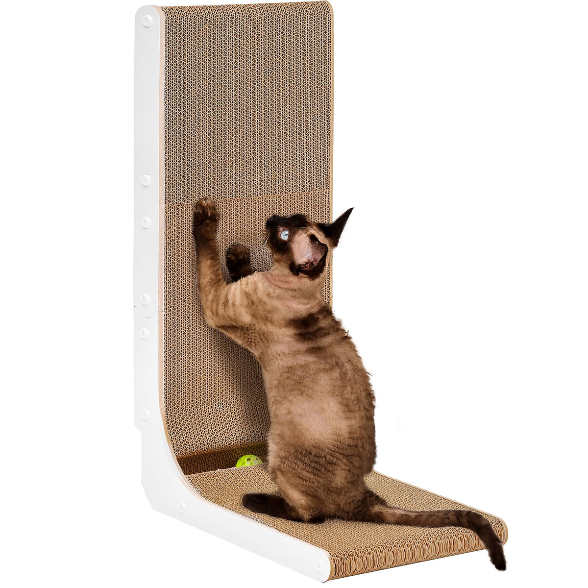 EHEYCIGA Cardboard Cat Scratcher for Indoor Cats, 26.8 Inch, Brown