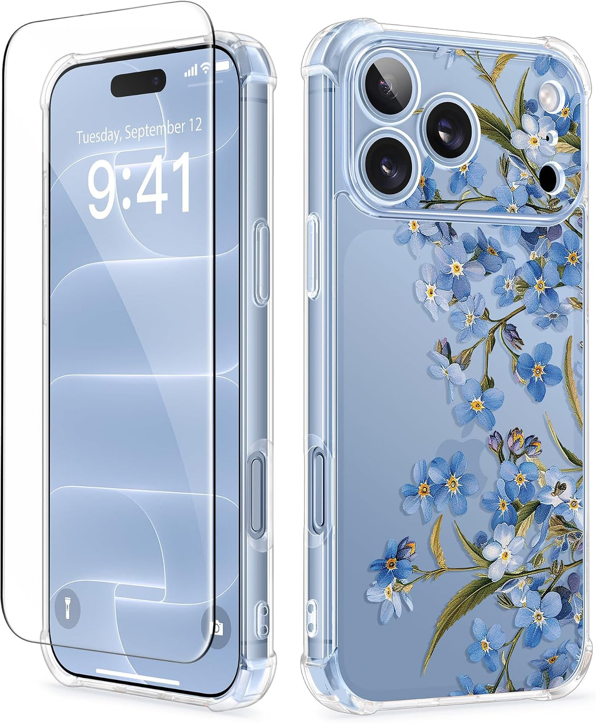 GVIEWIN for iPhone 17 Case Floral Clear Slim Women