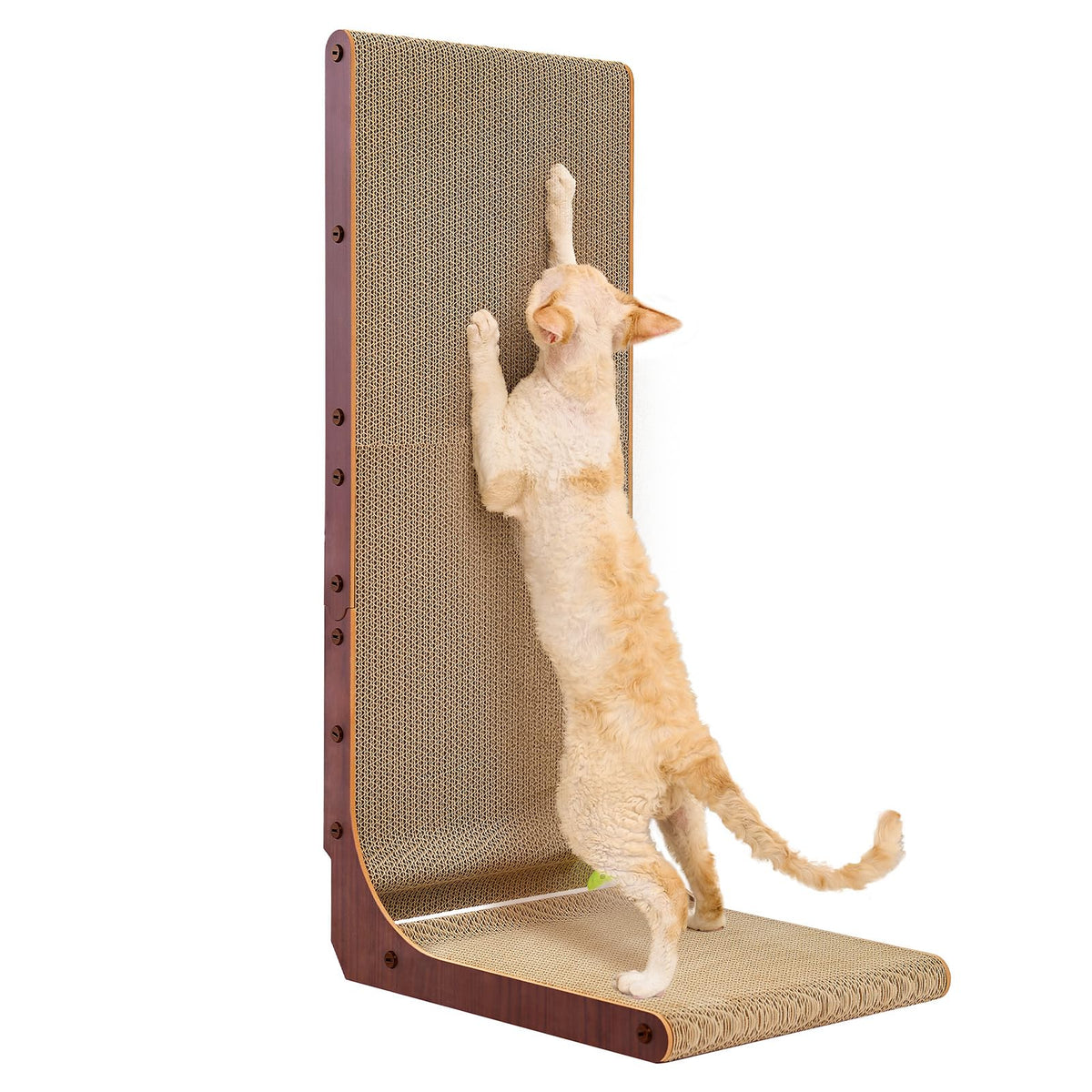 EHEYCIGA Cardboard Cat Scratcher for Indoor Cats, 26.8 Inch, Brown