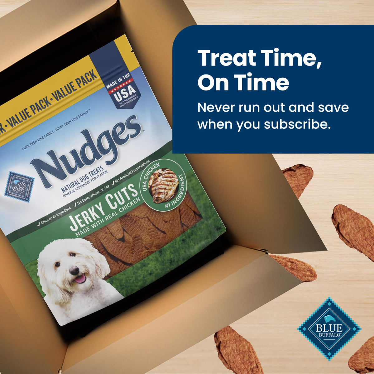Blue Buffalo Nudges Jerky Cuts Steak Dog Treats, 10 oz
