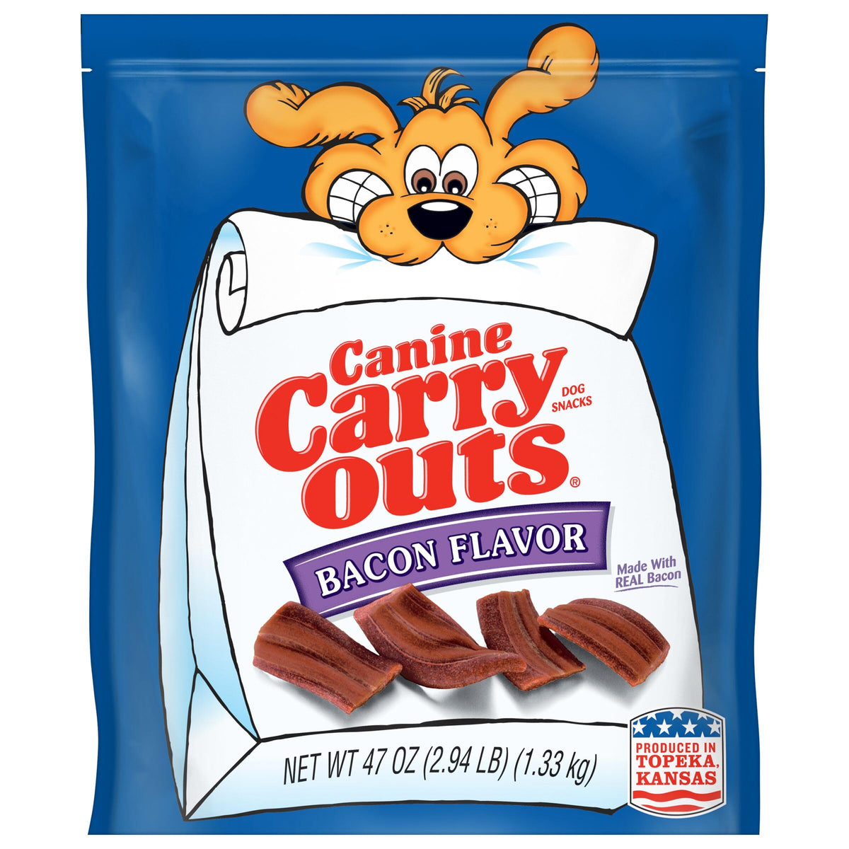 Canine Carry Outs Bacon Flavor Dog Treats, 47 Ounce Bag