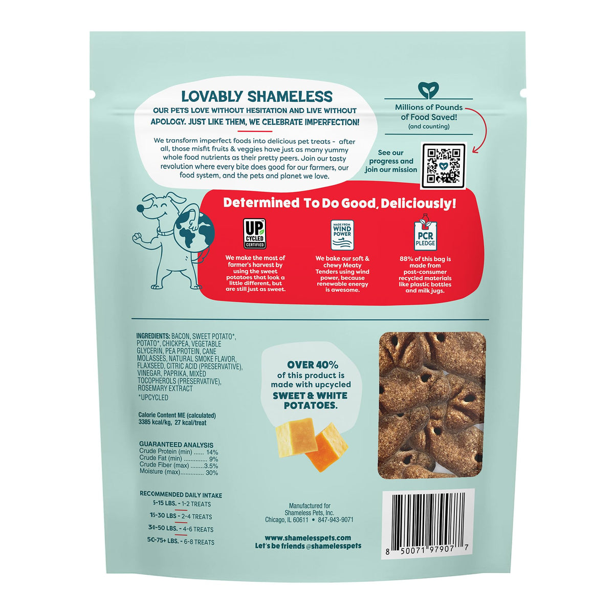 Shameless Pets Bacon Me Crazy Meaty Tenders, Soft Dog Treats, 8oz