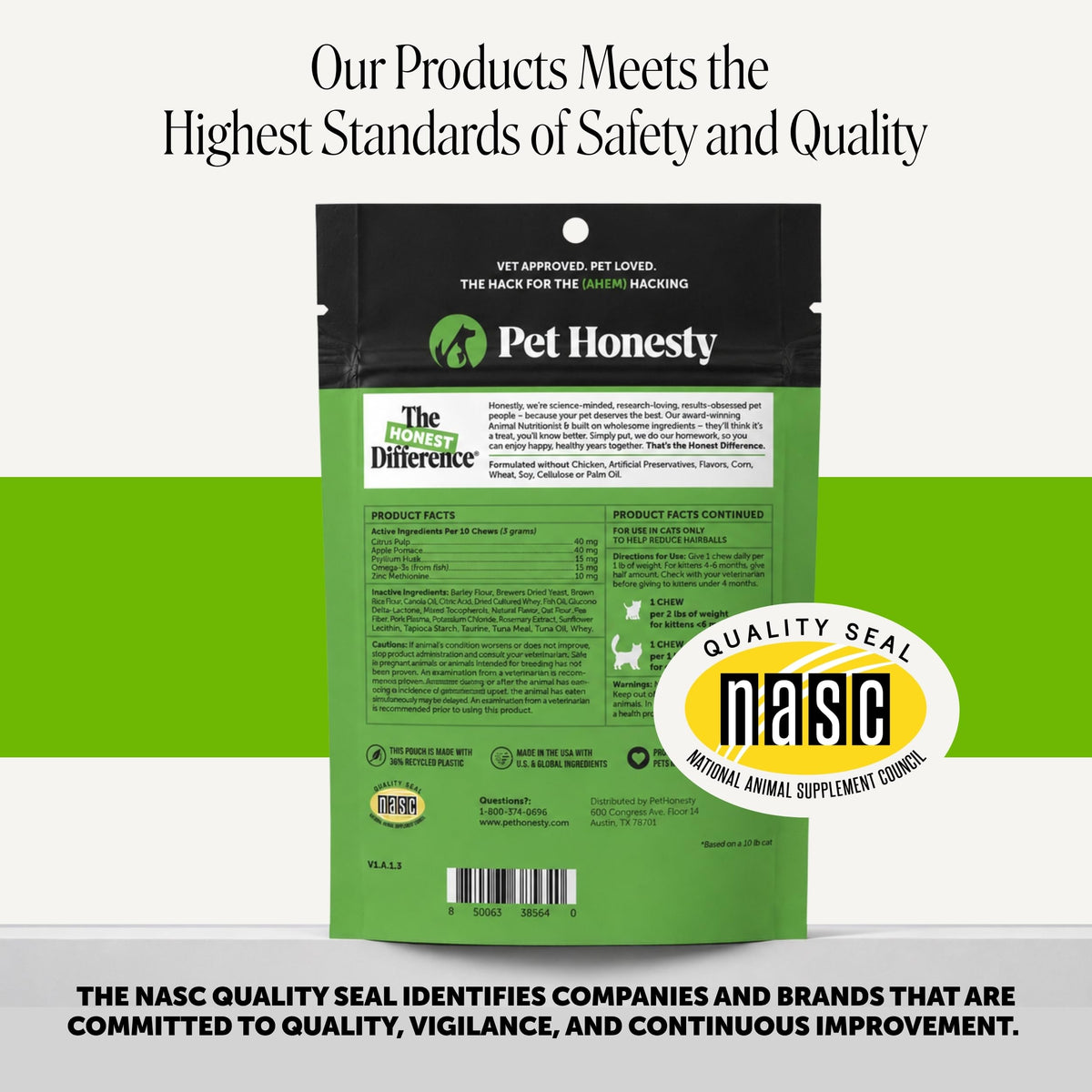 Pet Honesty Vet Backed Hairball Remedy Lickable Puree, Salmon, 20 Ct
