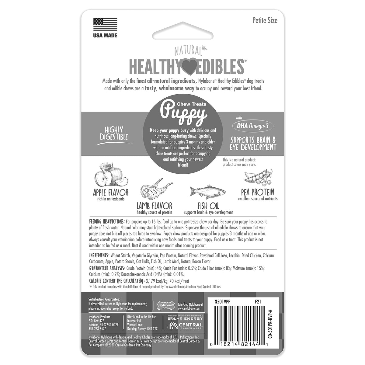 Nylabone Healthy Edibles Puppy Dog Treats Variety Pack, 3 Count