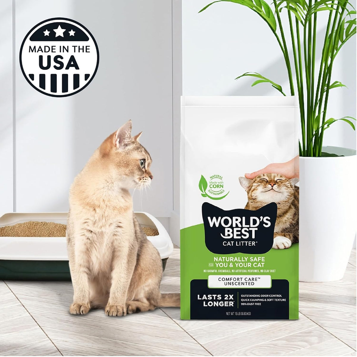 World's Best Cat Litter, Comfort Care, Unscented, Odor Control, 8 lb Bag