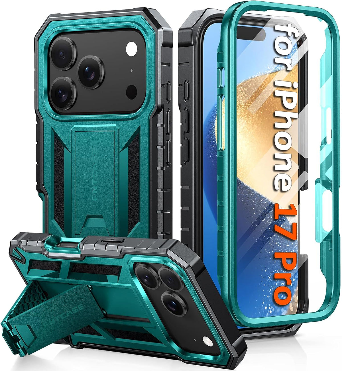 FNTCASE for iPhone 16 Case with Belt Clip and Built-in Screen Protector