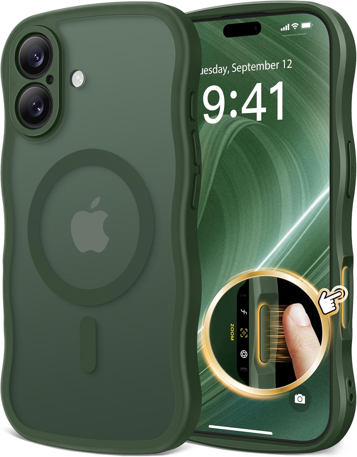 CAPRARO Cute for iPhone 11 Case, Compatible with MagSafe Stone