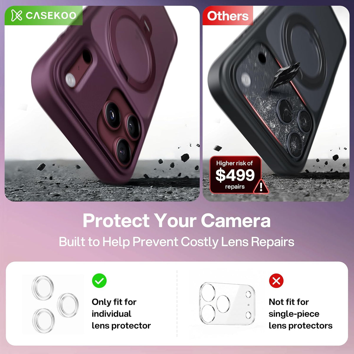 CASEKOO Marine Blue for iPhone 17 Pro Max Case with Spin Magnetic Stand