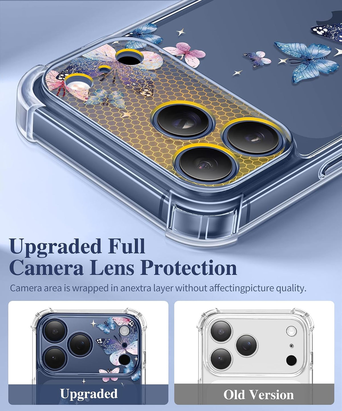 GVIEWIN for iPhone 17 Case Floral Clear Slim Women