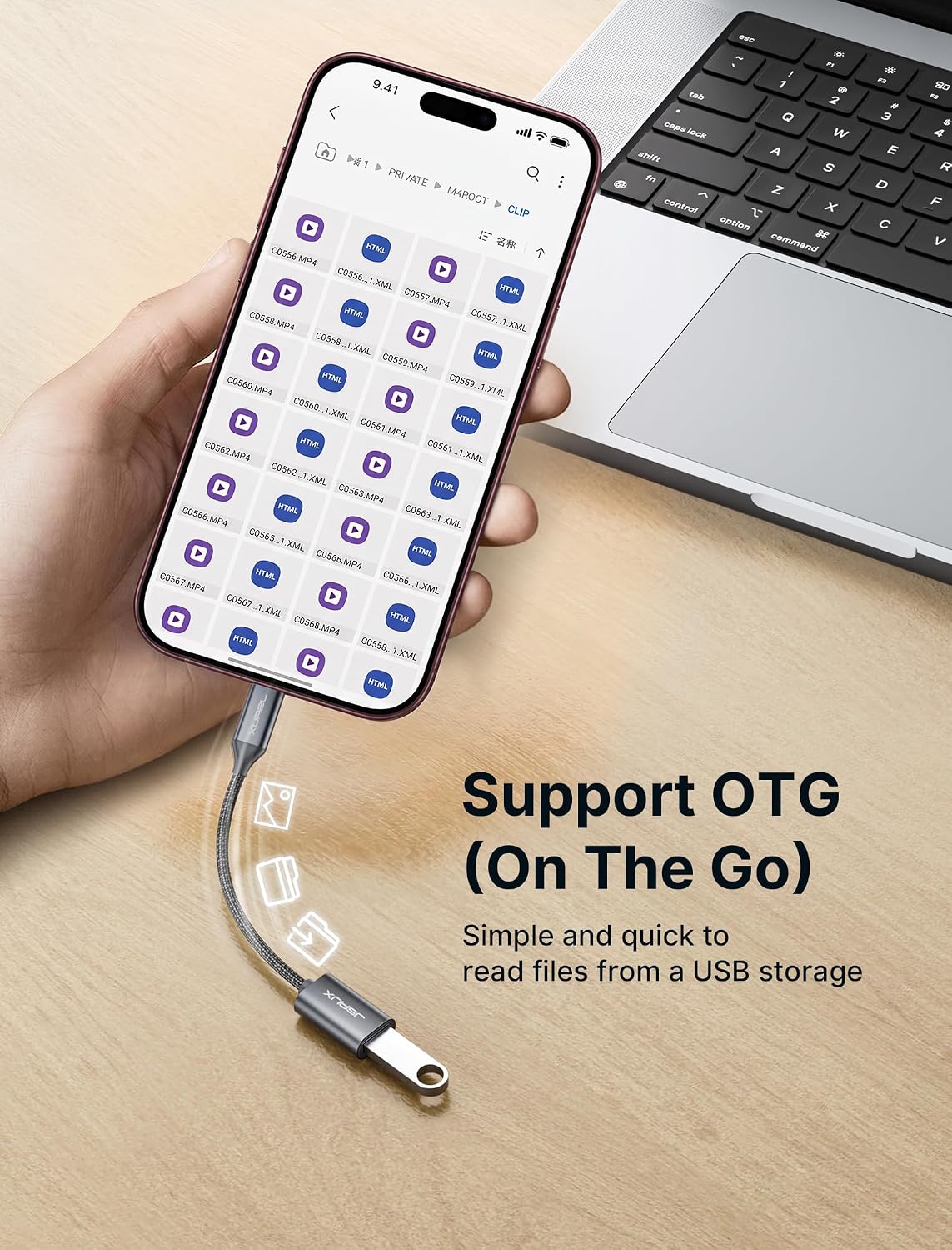 JSAUX USB C to USB 3.0 Adapter [2 Pack], USB C Male to USB Female OTG Cable Adapter Compatible with MacBook Pro/Air, iPhone 18 Pro Max/iPhone Duo‌/Air/17/16/15 Series, Samsung Galaxy S26/S25/S24/S23