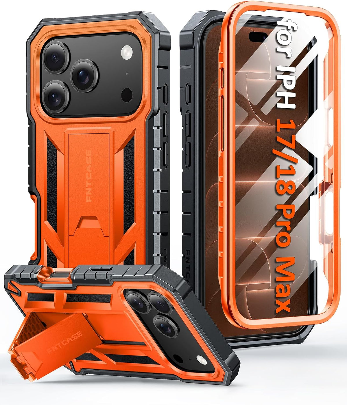 FNTCASE for iPhone 16 Case with Belt Clip and Built-in Screen Protector