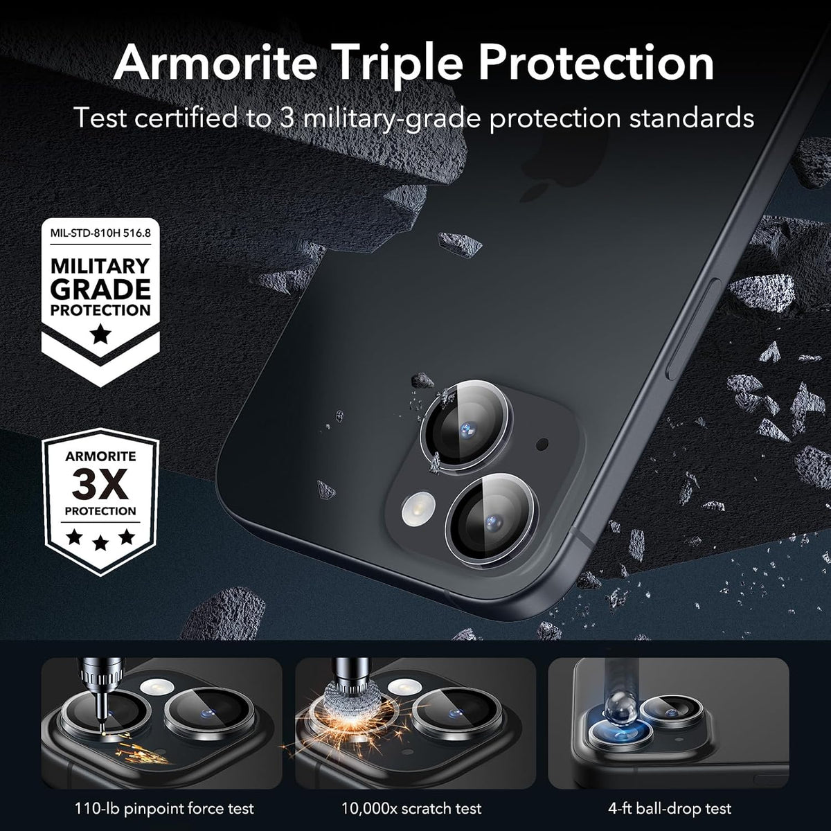 ESR for iPhone Duo Camera Lens Protector, 1 Pack, Blue