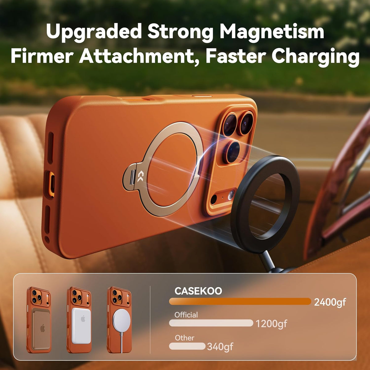 CASEKOO Marine Blue for iPhone 17 Pro Max Case with Spin Magnetic Stand
