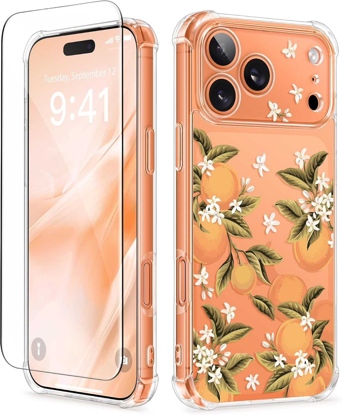 GVIEWIN for iPhone 17 Case Floral Clear Slim Women