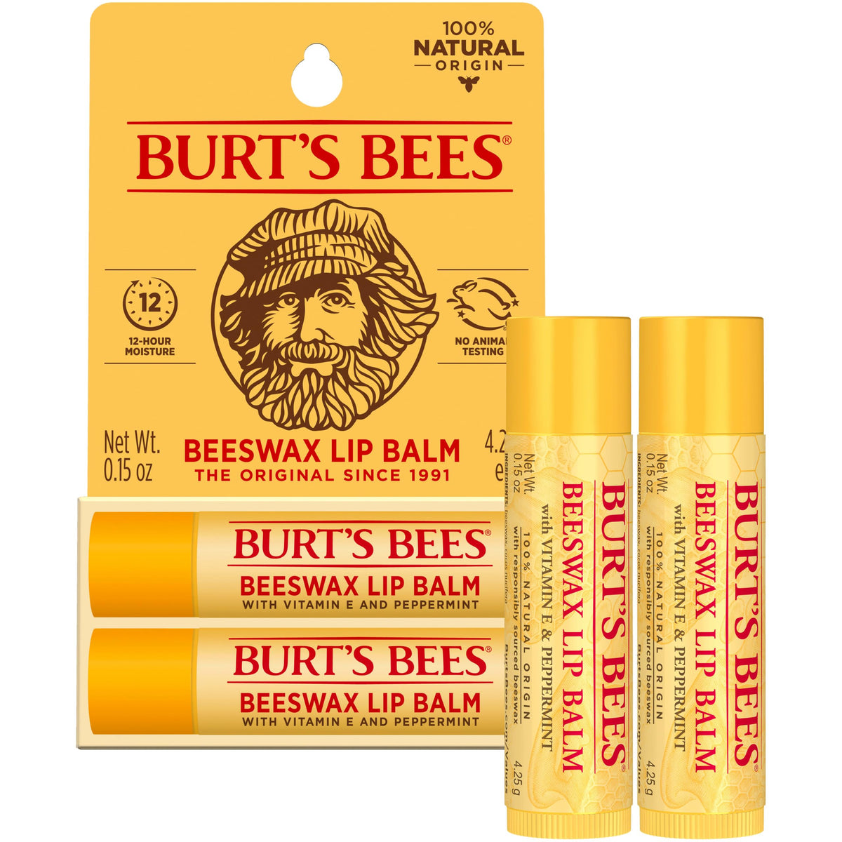 Burt's Bees Lip Balm, Vanilla Bean, 0.15 oz., 2 Tubes