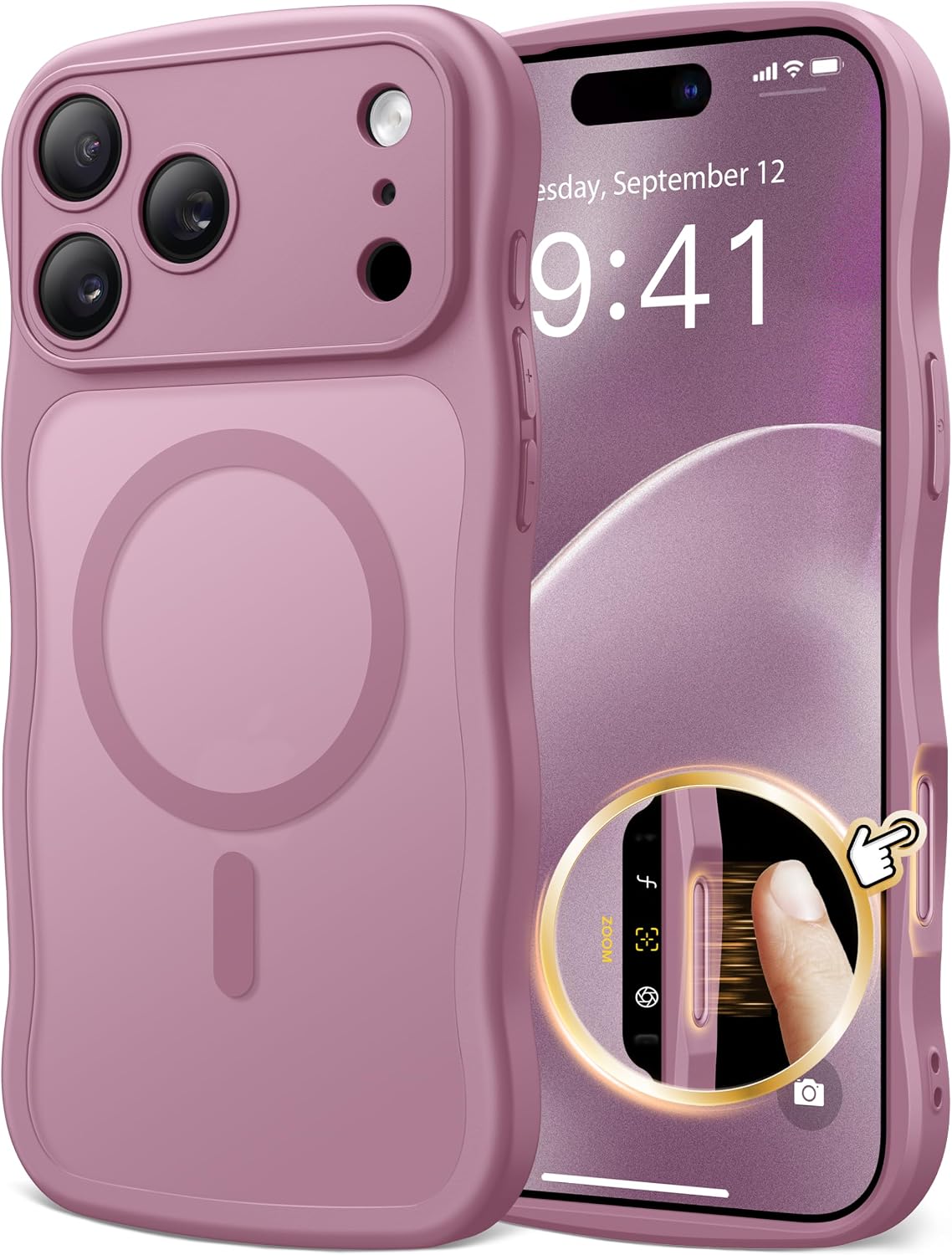 CAPRARO Cute for iPhone 11 Case, Compatible with MagSafe Stone