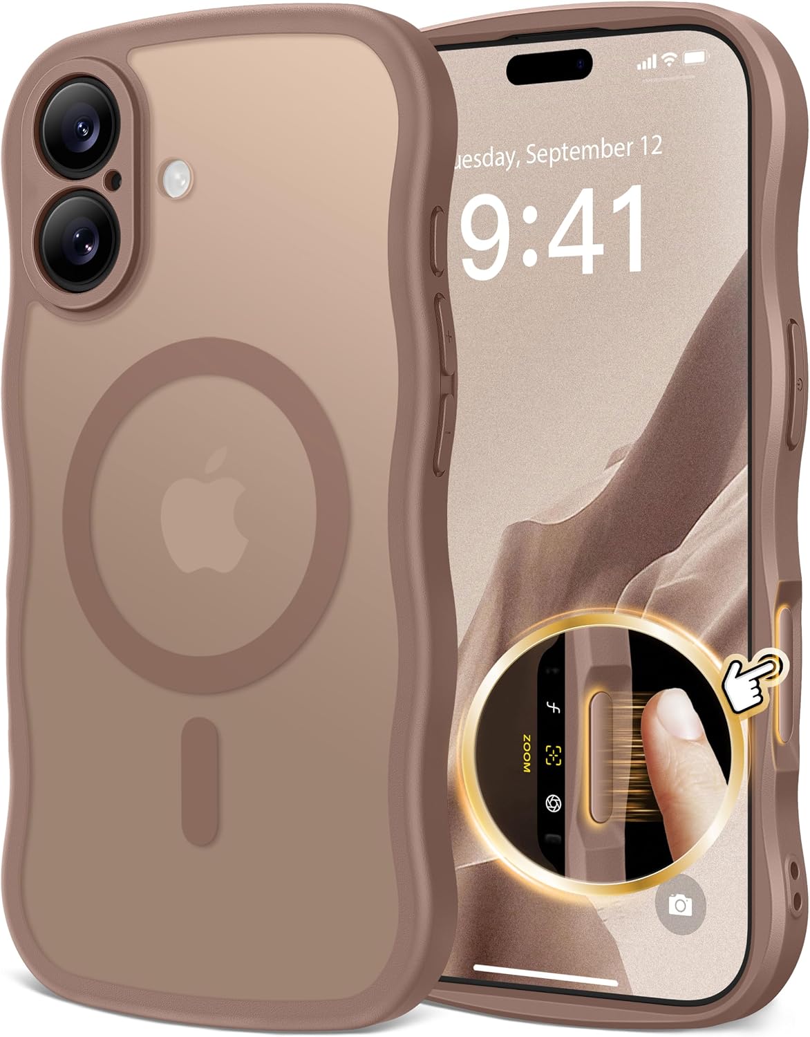 CAPRARO Cute for iPhone 11 Case, Compatible with MagSafe Stone