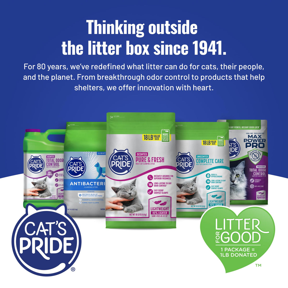 Cat's Pride Total Odor Control, Max Power, Clumping Litter Unscented 15lb