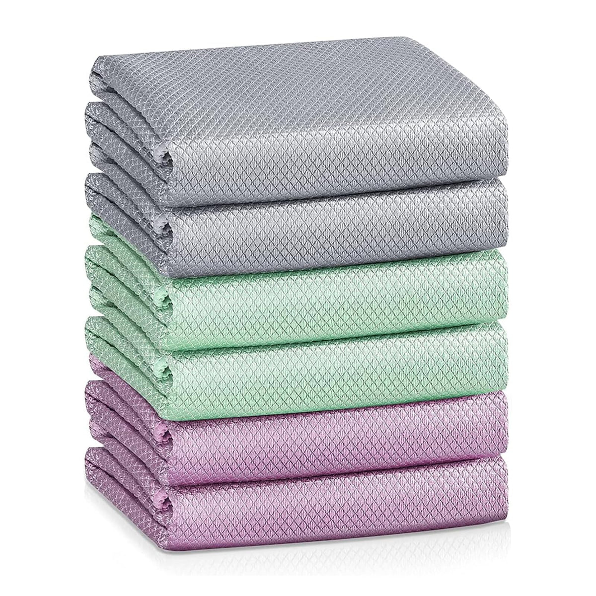 Magic Window Cleaning Cloth Fish Scale Streak Free Cloths – Pack of 6 Towels for Glass Mirrors Mix