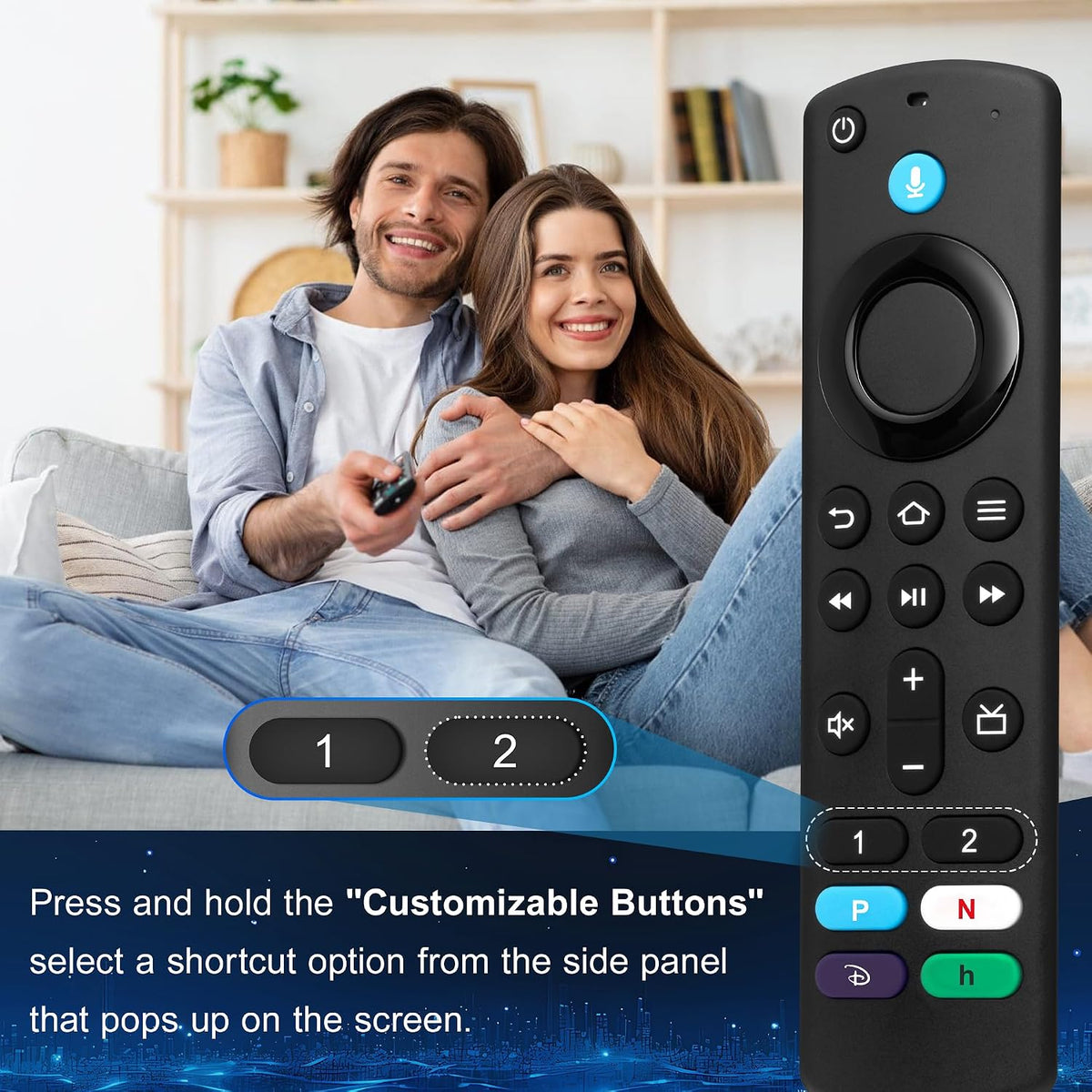 Voice Replacement Remote for Insignia TV/Fir‘eStick/Cube, AMZ Serie Stick(HD, 4K, 4K Max, Lite), Remote with Fir’eSearch, Easy Pairing for Insignia, Hisense, TCL, 3rd Gen Smart TVs