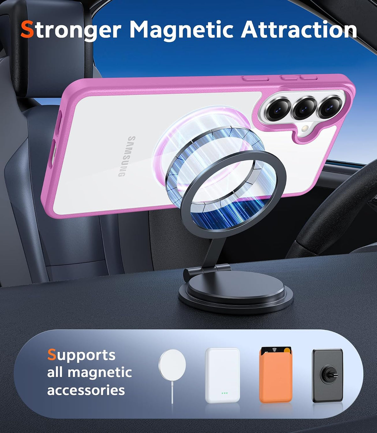 FNTCASE Magnetic for Samsung Galaxy Z-Flip-7 Case, Clear