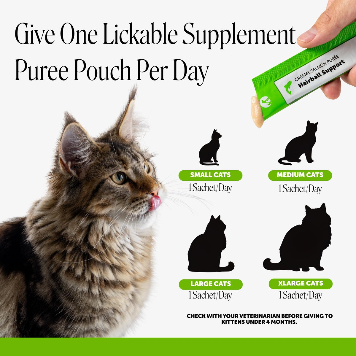 Pet Honesty Vet Backed Hairball Remedy Lickable Puree, Salmon, 20 Ct
