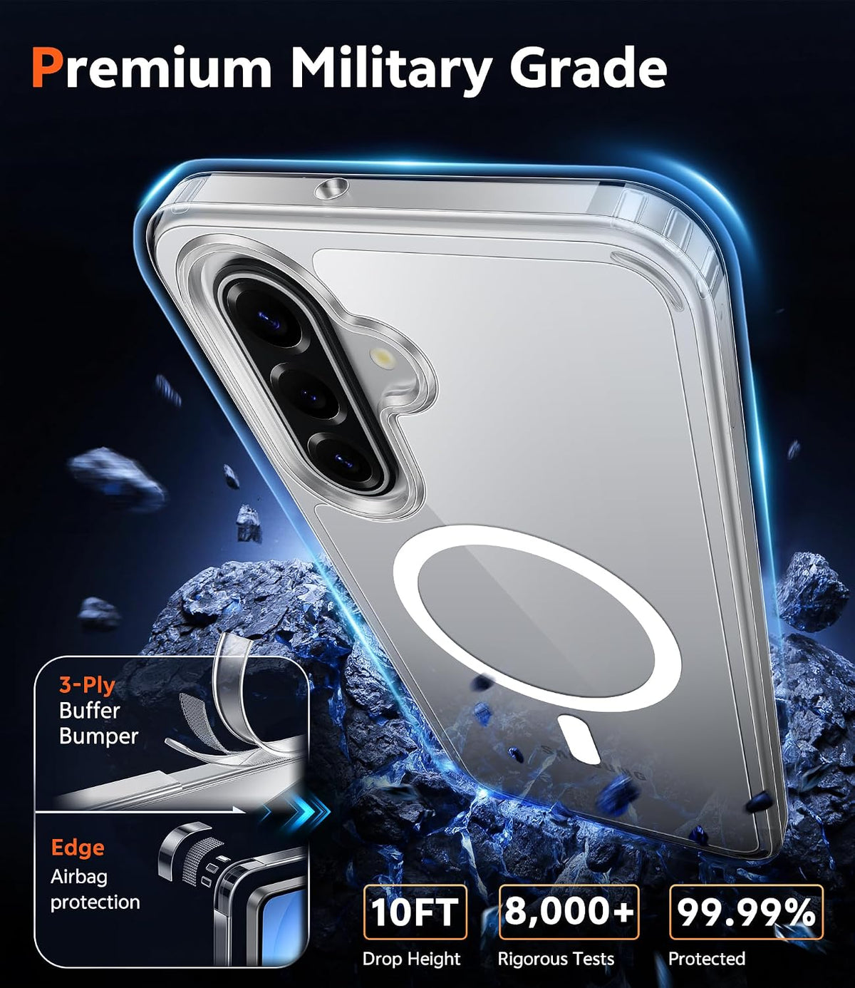 FNTCASE Magnetic for Samsung Galaxy Z-Flip-7 Case, Clear