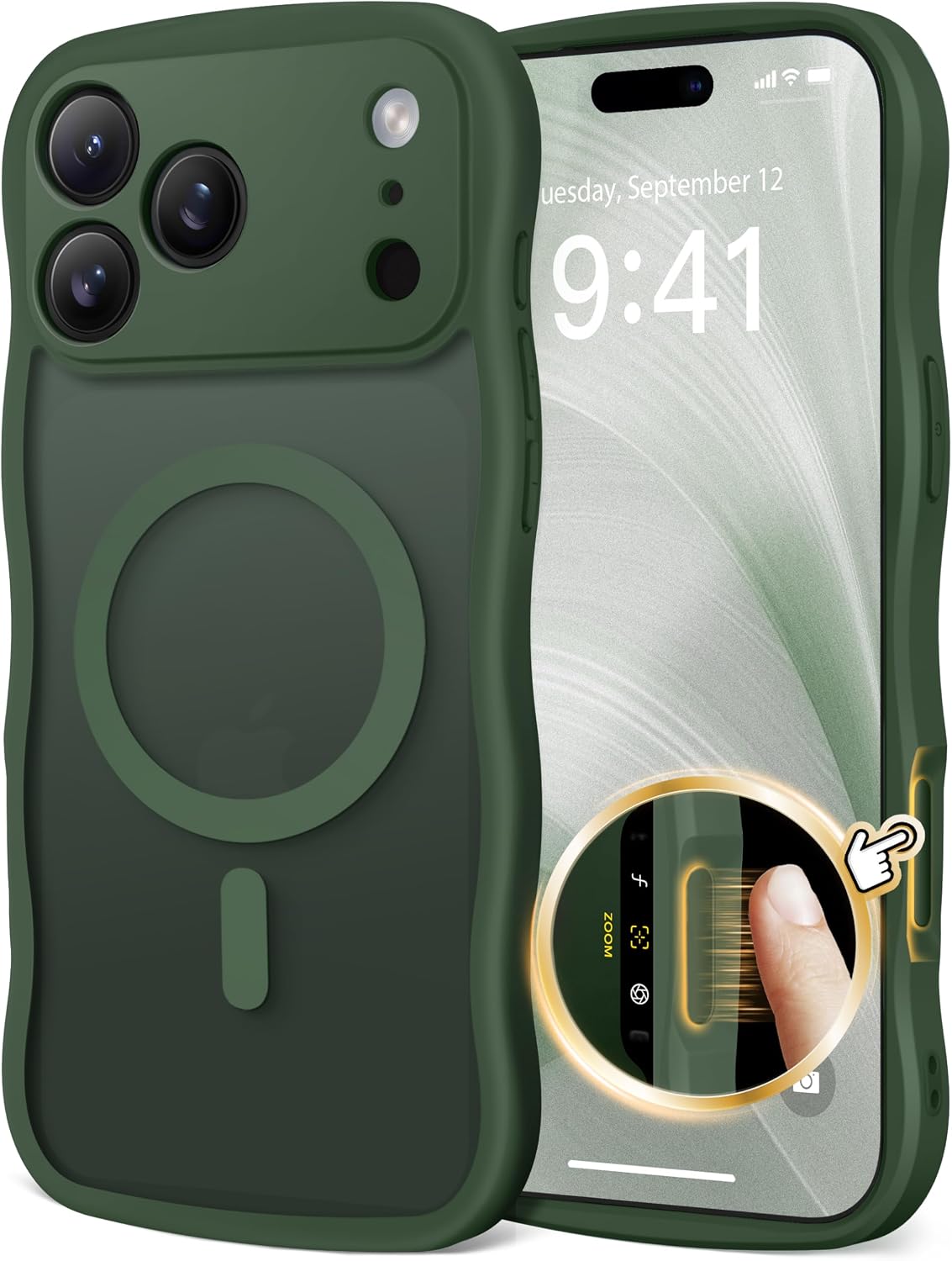 CAPRARO Cute for iPhone 11 Case, Compatible with MagSafe Stone