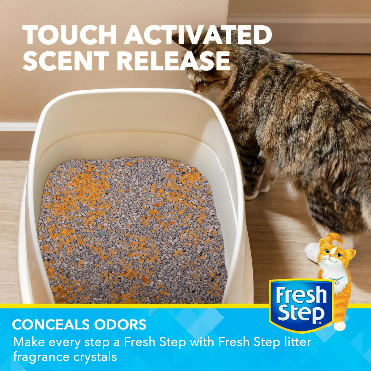 Fresh Step - Cat Litter Deodorizer, Litter Box Crystals, Fresh Scent, 15 oz