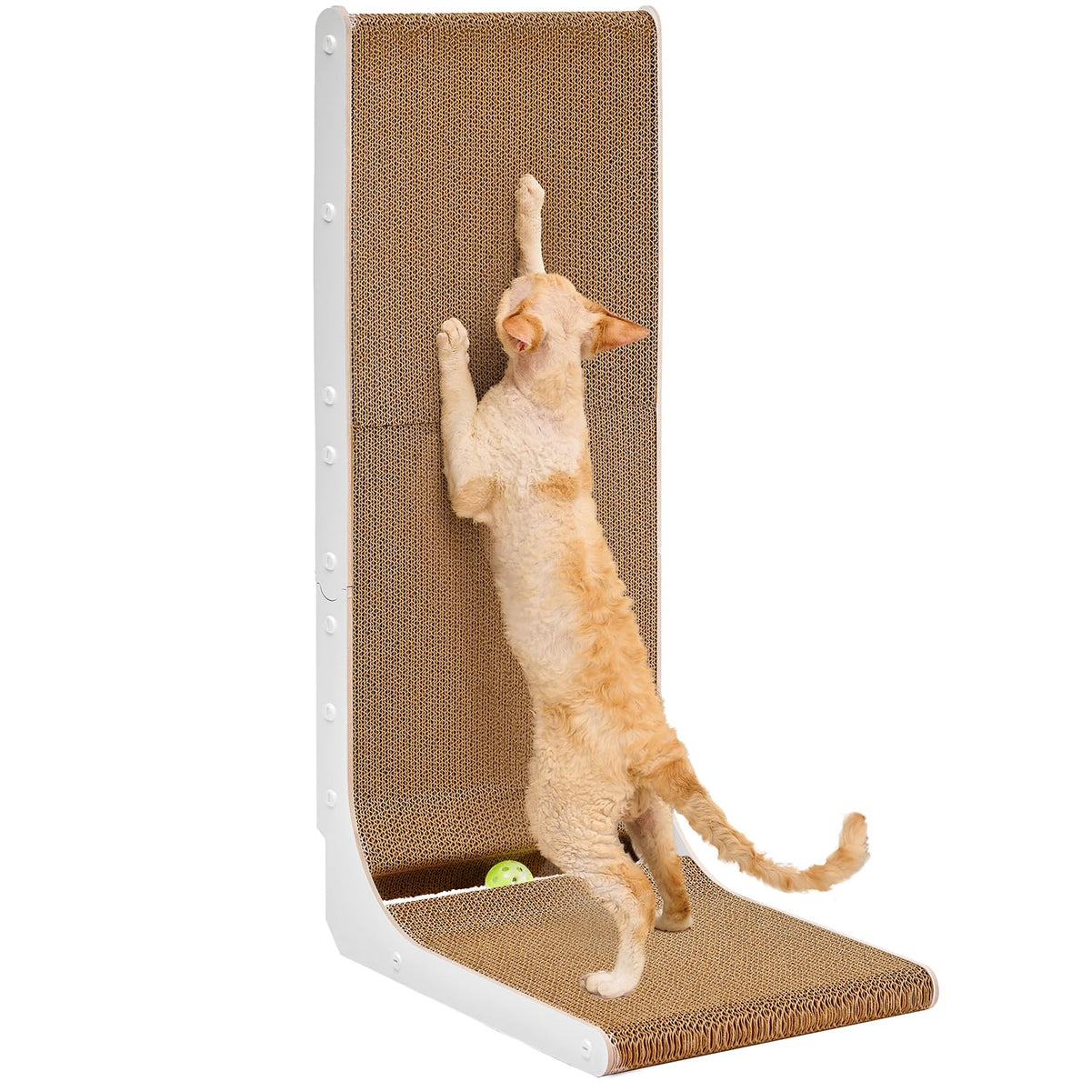 EHEYCIGA Cardboard Cat Scratcher for Indoor Cats, 26.8 Inch, Brown