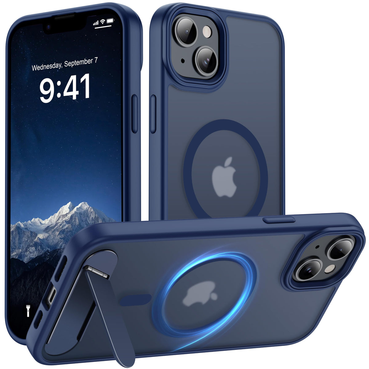Magnetic Compatible with iPhone 16 Case, [Built-in Kickstand][Full Camera Protection][Compatible with MagSafe][Anti-Fingerprint] Shockproof Phone Case for iPhone 16 6.1",Brown