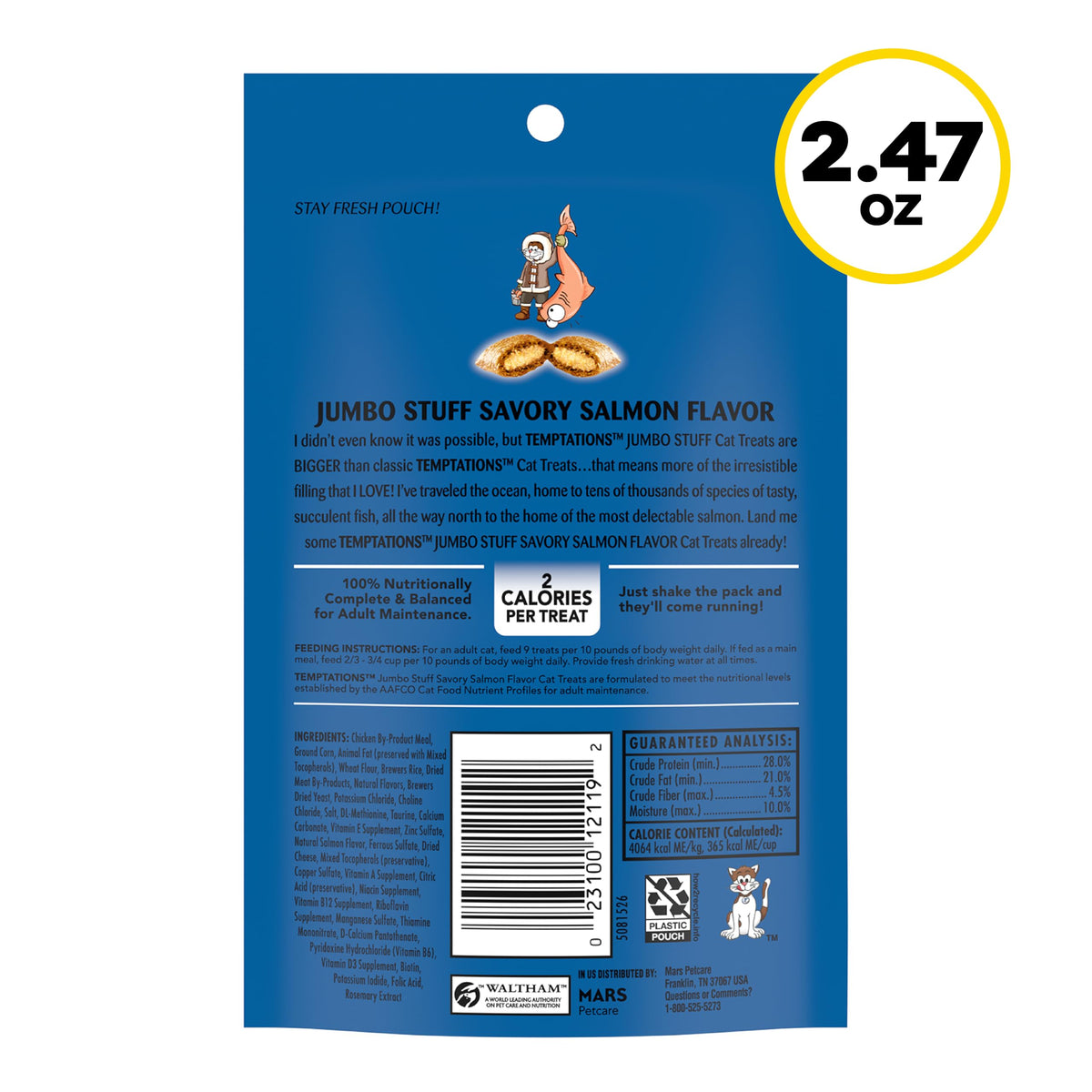 Temptations Jumbo Stuff Crunchy & Soft Cat Treats, Tuna, 5.3 oz, 10 Pack