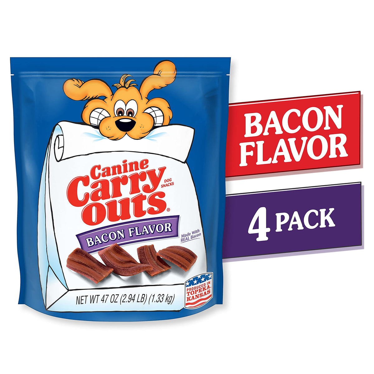 Canine Carry Outs Bacon Flavor Dog Treats, 47 Ounce Bag