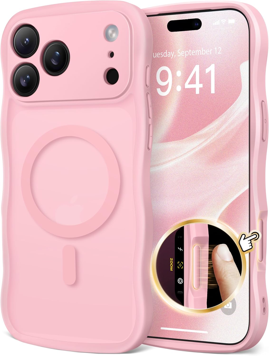 CAPRARO Cute for iPhone 11 Case, Compatible with MagSafe Stone