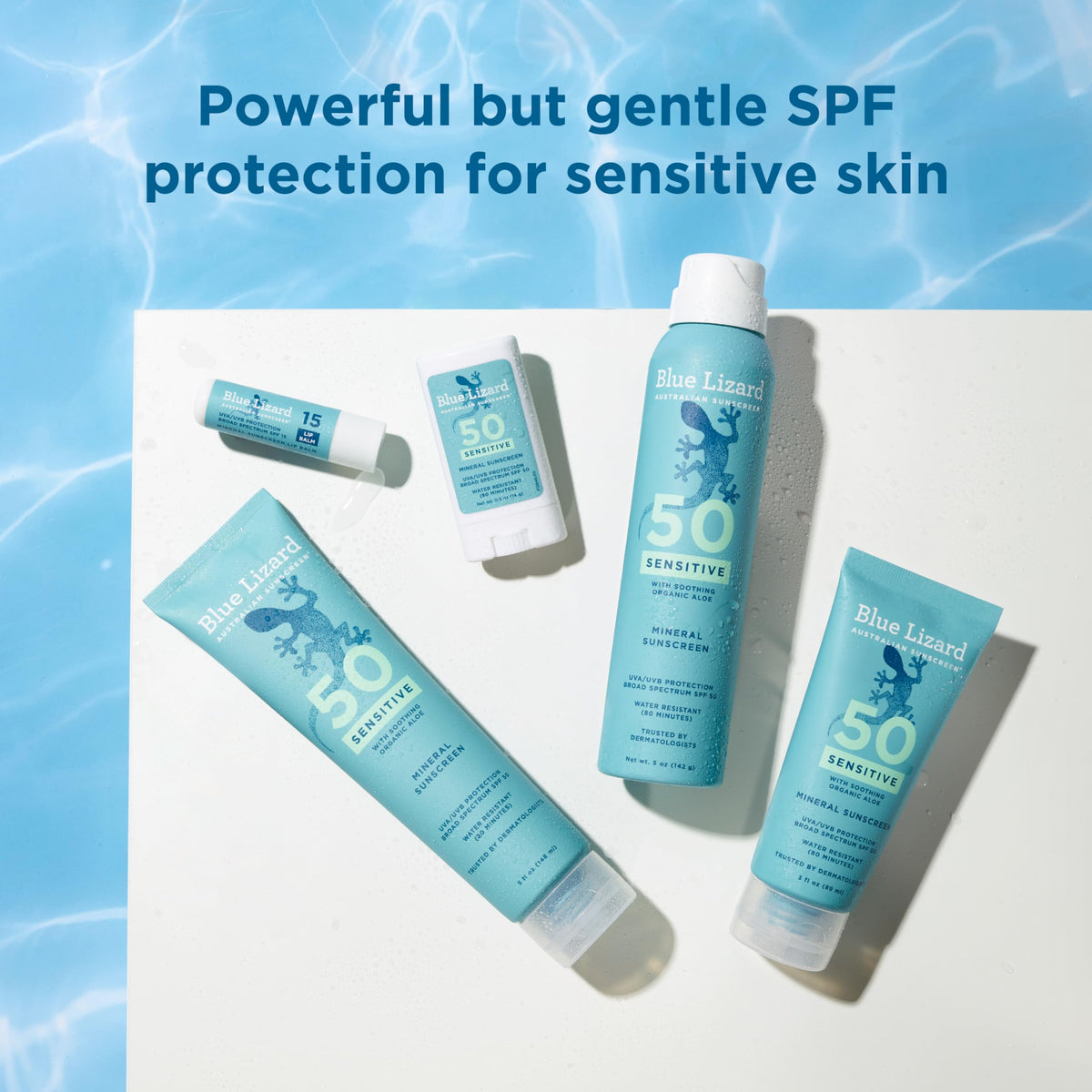 Blue Lizard Sensitive Mineral Sunscreen SPF 50 Sunscreen Lotion, 3 oz Tube