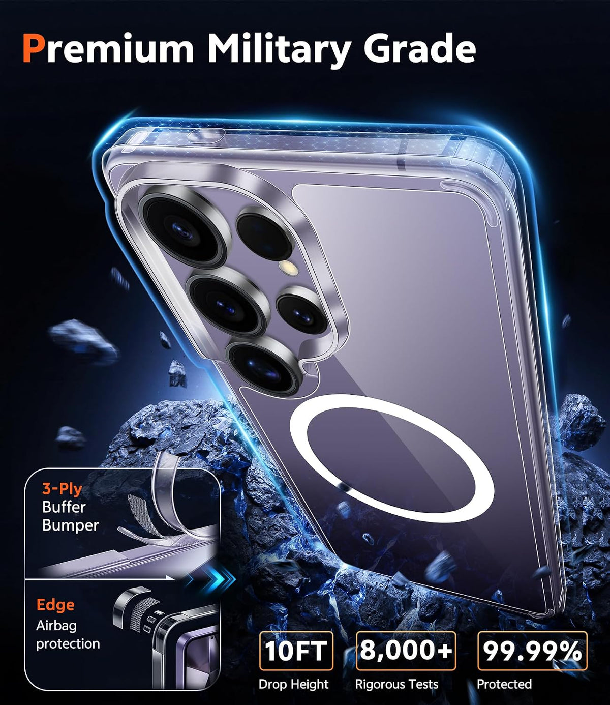 FNTCASE Magnetic for Samsung Galaxy Z-Flip-7 Case, Clear