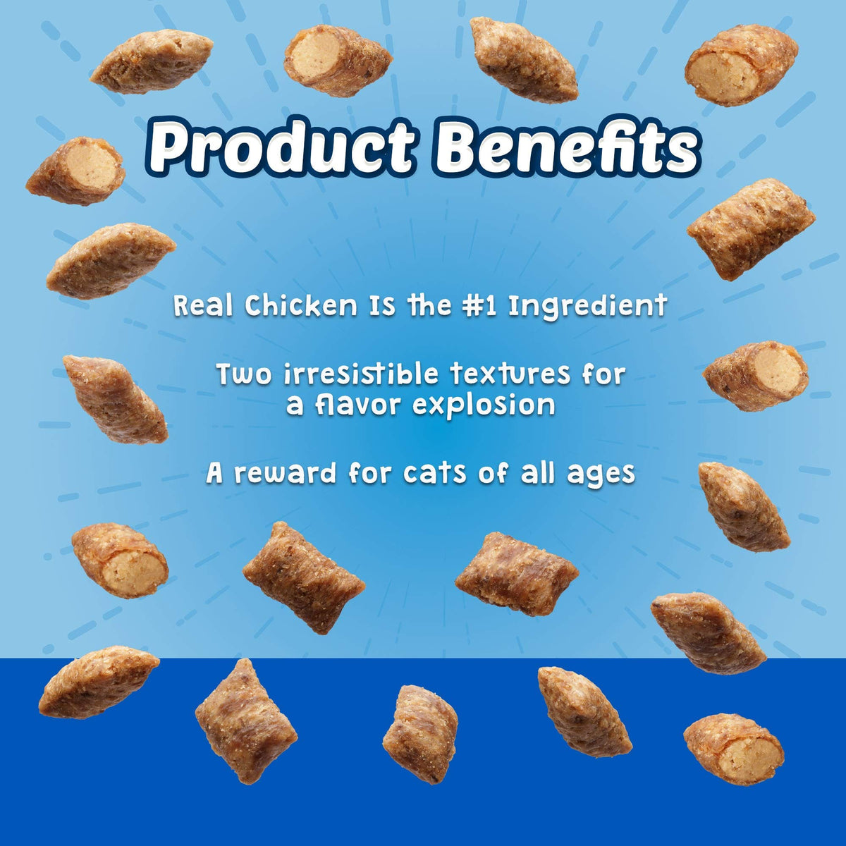 Blue Buffalo Bursts Seafood Crunchy & Creamy Cat Treats, 2 oz, 6 ct