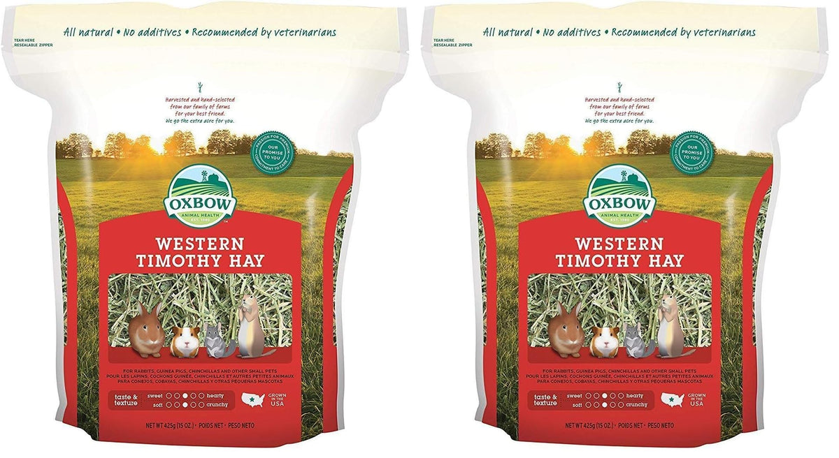 Oxbow Western Timothy Hay, Rabbit & Guinea Pig Hay, High Fiber, USA, 90 oz