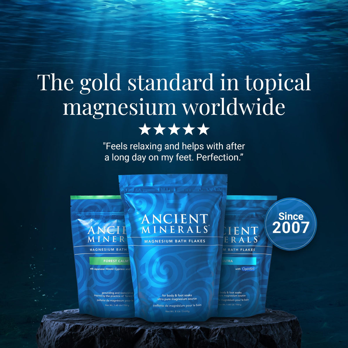 Ancient Minerals Magnesium Bath Flakes - Bathing Alternative to Epsom Salt - Soak in Natural Salts - High-Absorption Efficiency for Relaxation, Wellness & Muscle Relief (4 .4 lb)