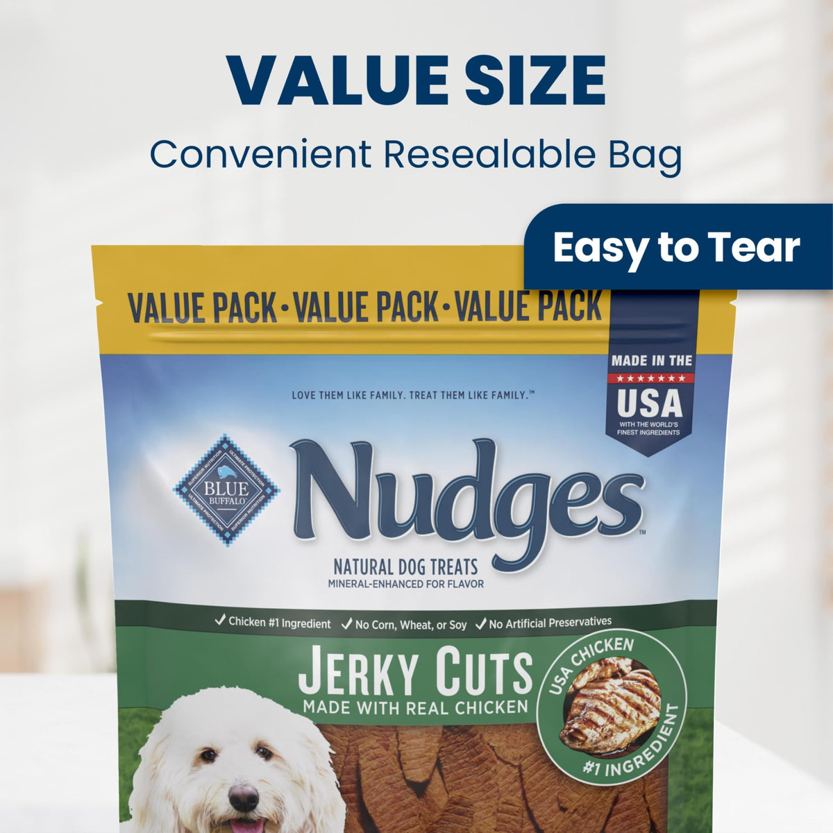 Blue Buffalo Nudges Jerky Cuts Steak Dog Treats, 10 oz