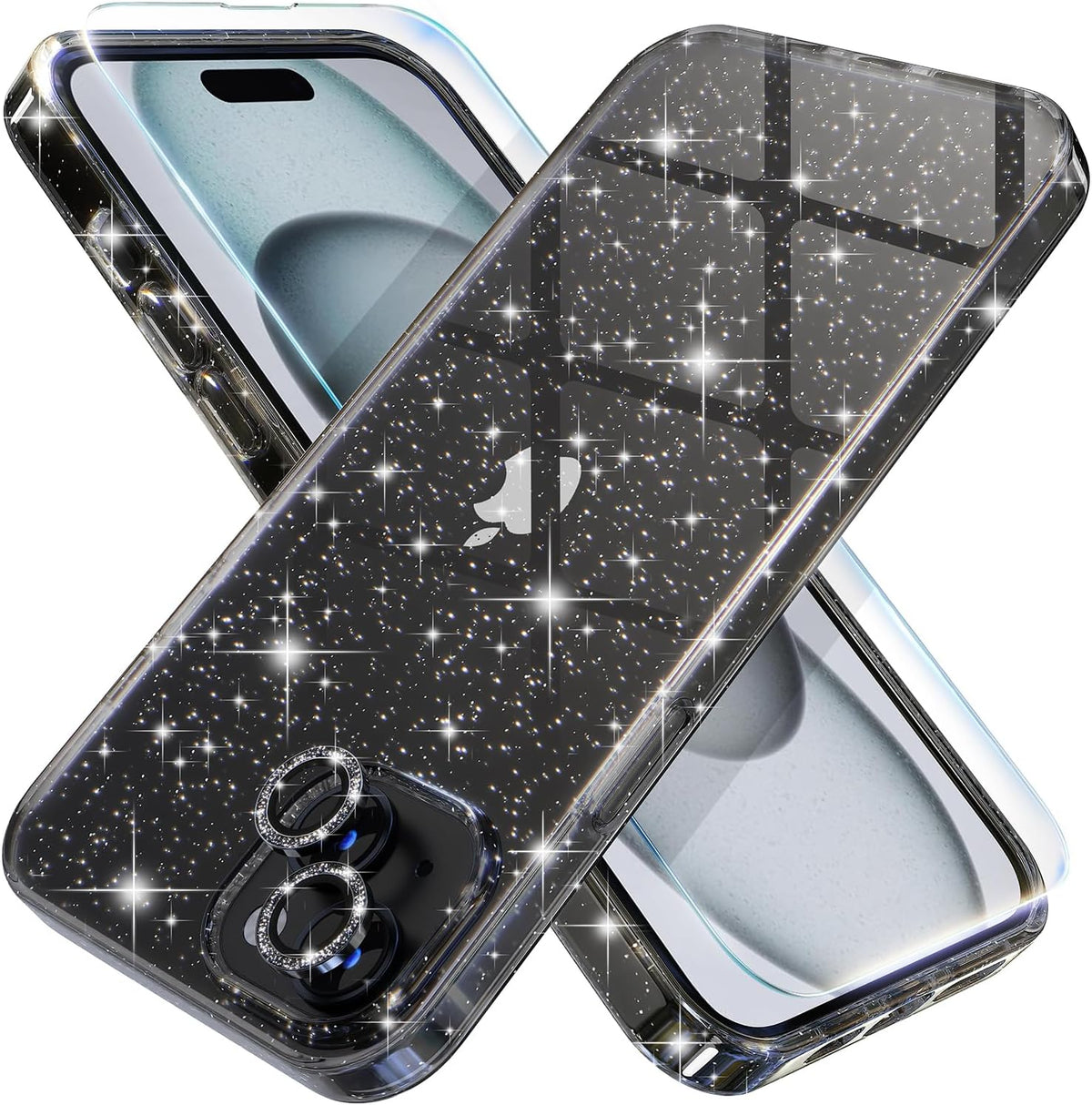 Choiche for iPhone 16 Pro Case Clear Women Girly (Glitter Gold)