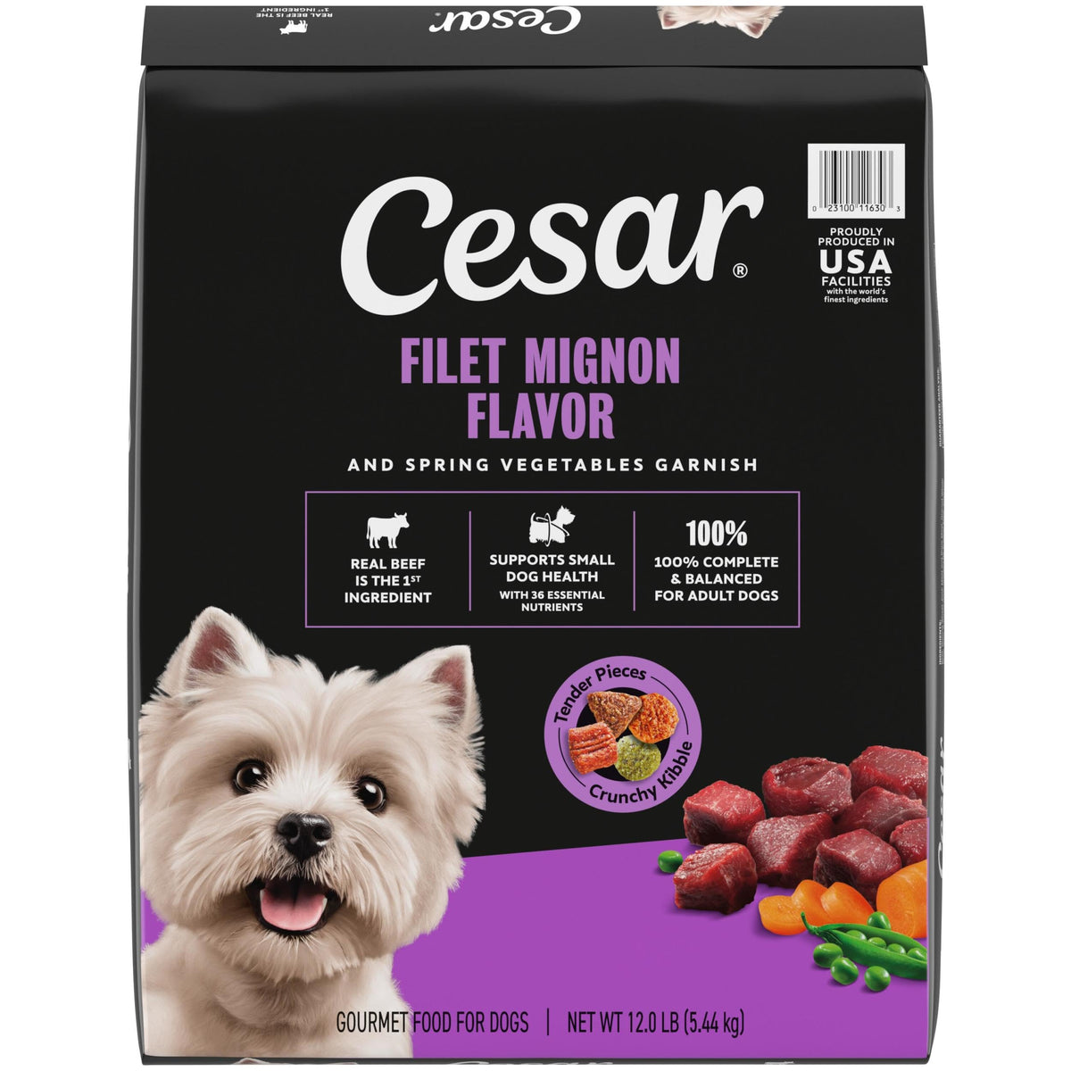 Cesar Small Breed Dry Dog Food, Chicken & Spring Vegetables Flavor, 2.7 lb
