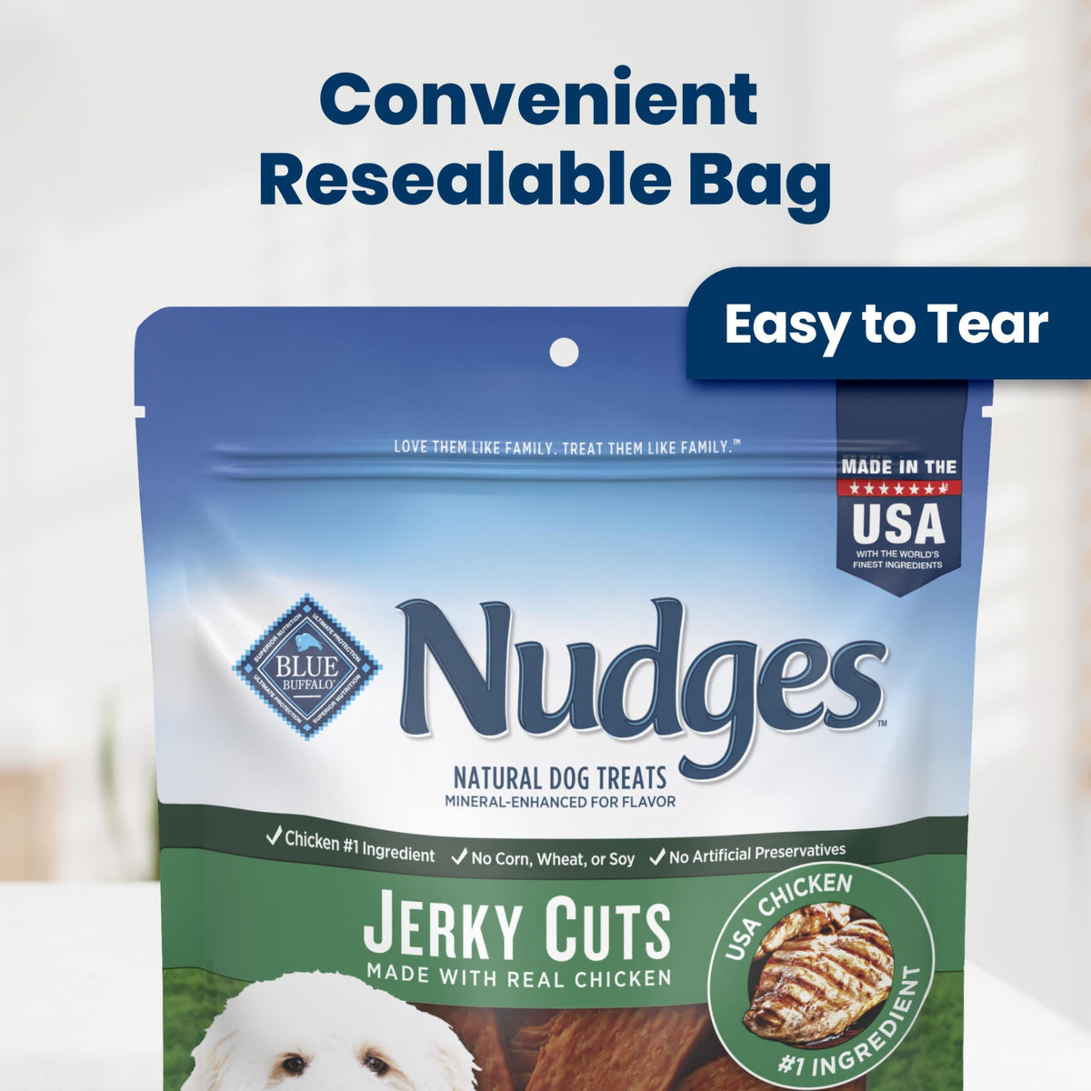 Blue Buffalo Nudges Jerky Cuts Steak Dog Treats, 10 oz