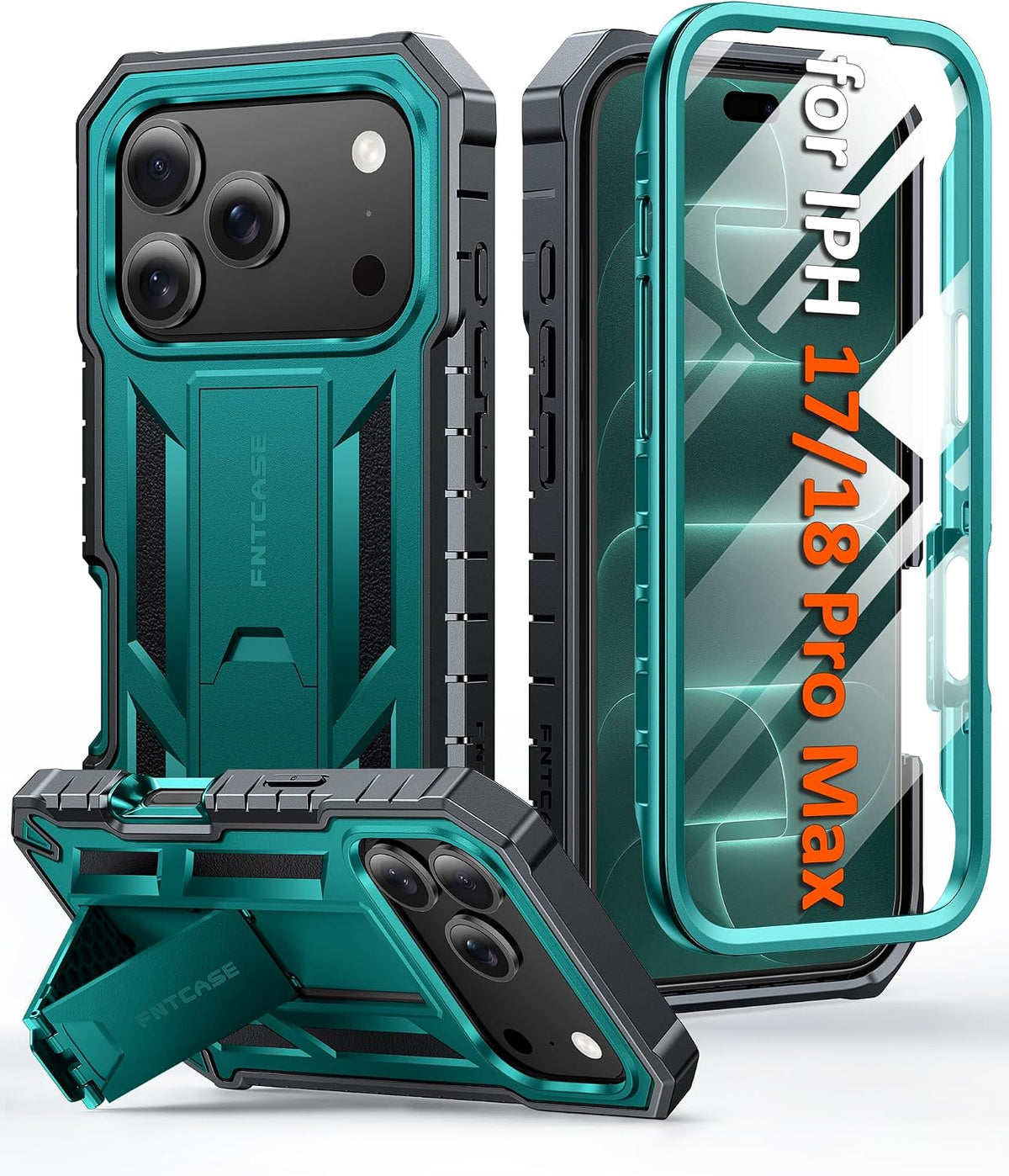 FNTCASE for iPhone 16 Case with Belt Clip and Built-in Screen Protector