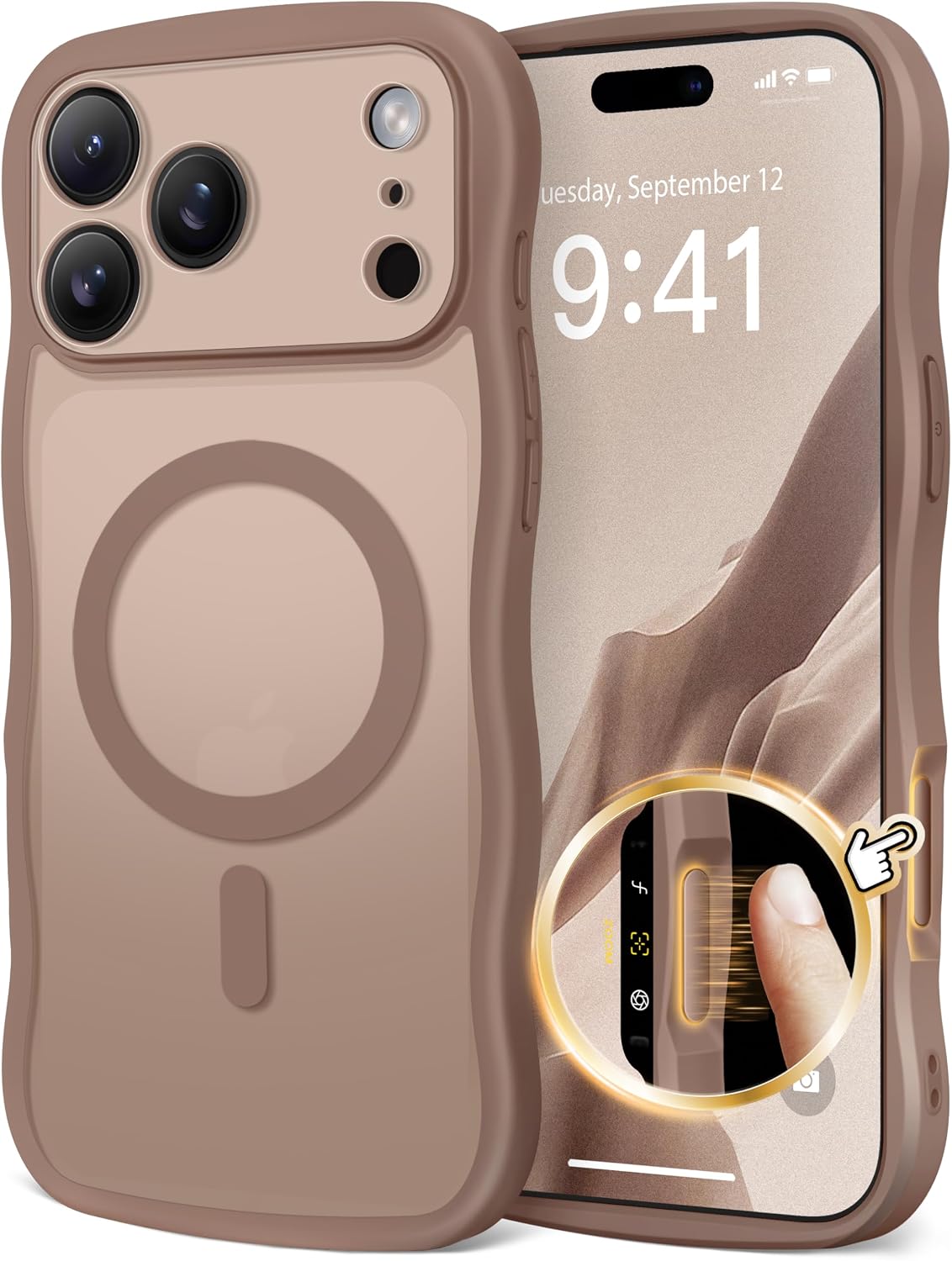 CAPRARO Cute for iPhone 11 Case, Compatible with MagSafe Stone
