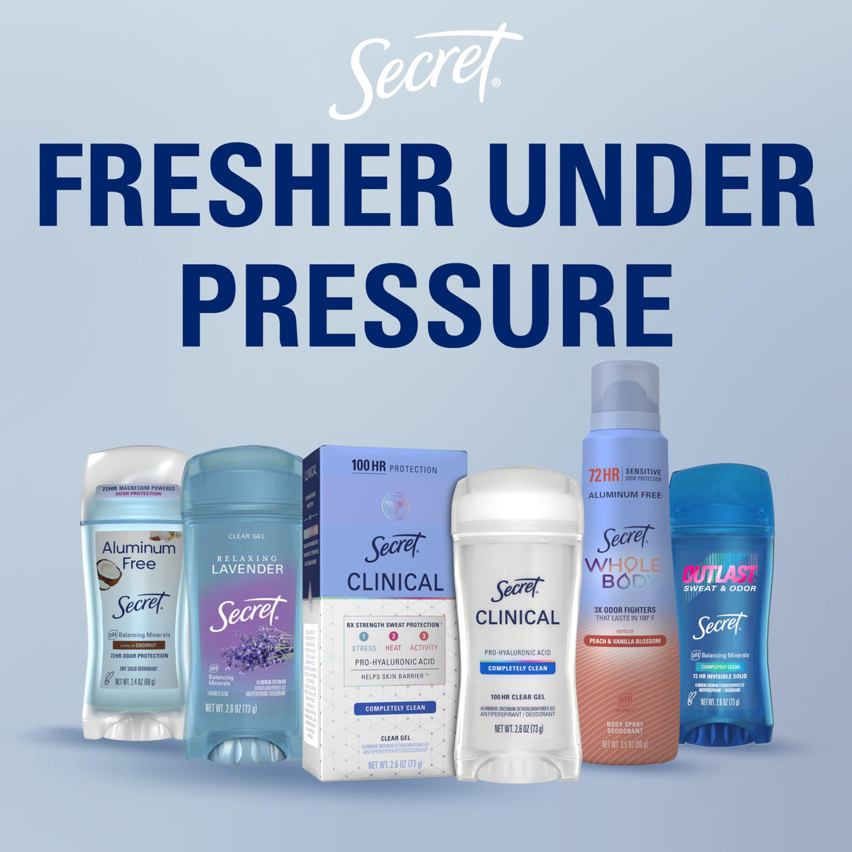 Secret Antiperspirant Deodorant for Women, Shower Fresh, 2.6 oz Pack of 2