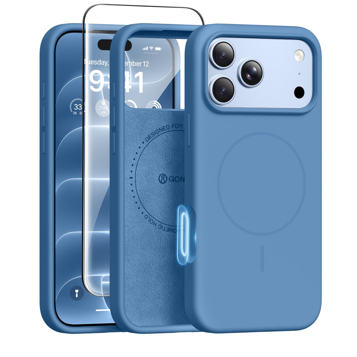 GONEZ for iPhone 18 Pro Max Case/iPhone 17 Pro Max Case, Mist Blue