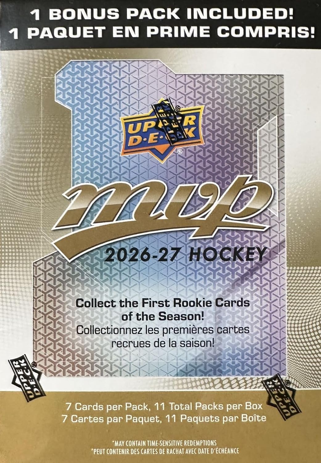 2026 2027 Upper Deck MVP Hockey Series Unopened Blaster Box of Packs with Chance for Rookies Plus #1 Draft Picks Cards and Blaster Exclusive Gold Scripts