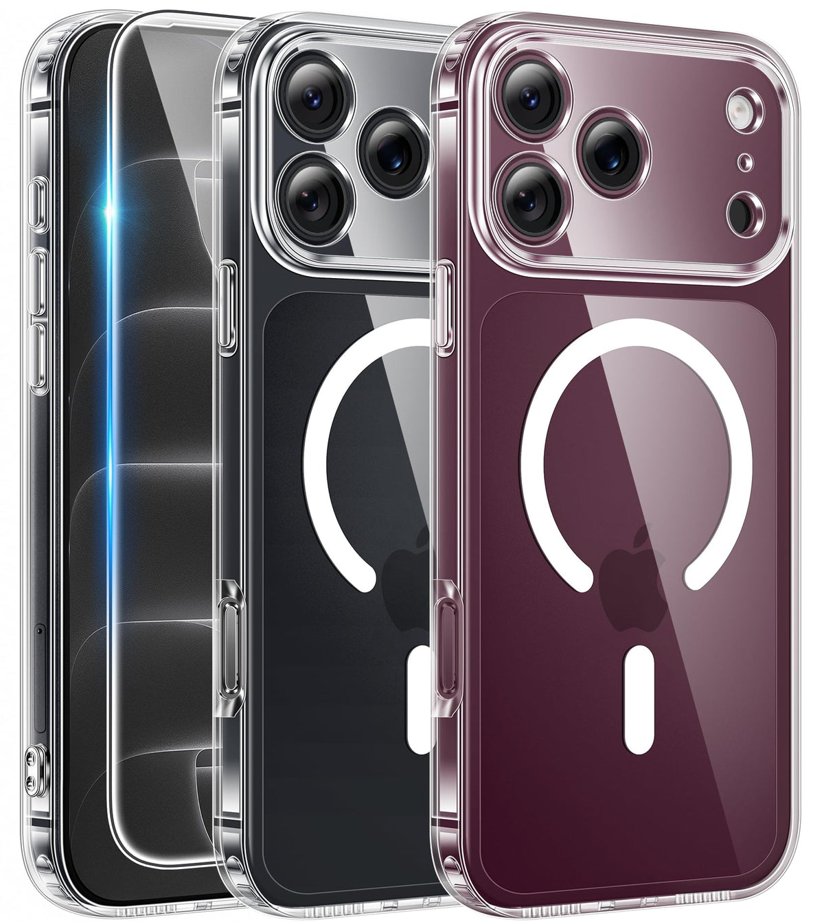 FNTCASE Magnetic for iPhone 15/14/13 Case, Clear