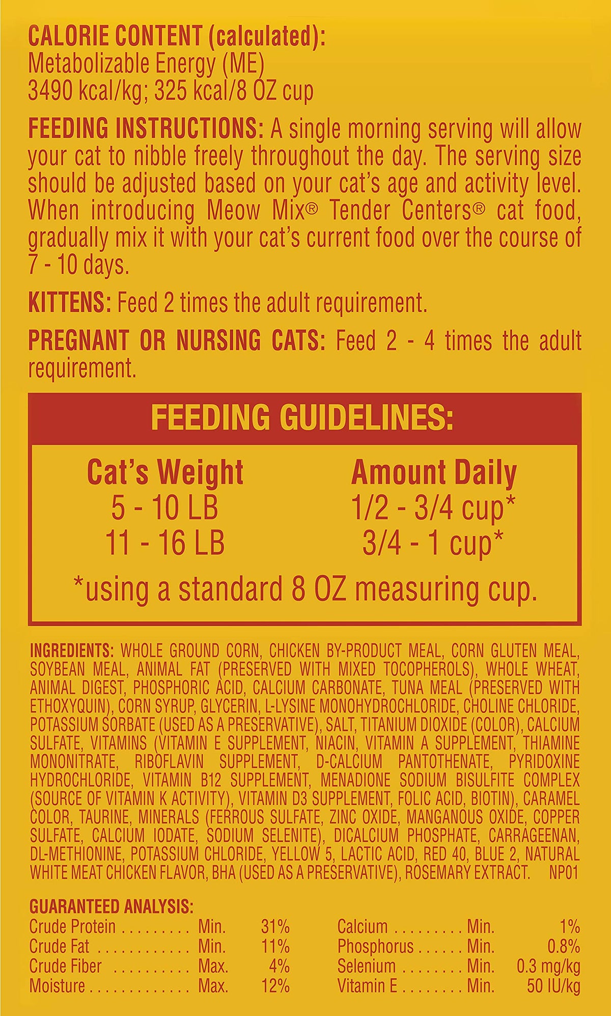 Meow Mix Tender Centers, Dry Cat Food, Salmon & Turkey Flavors, 4 Bags